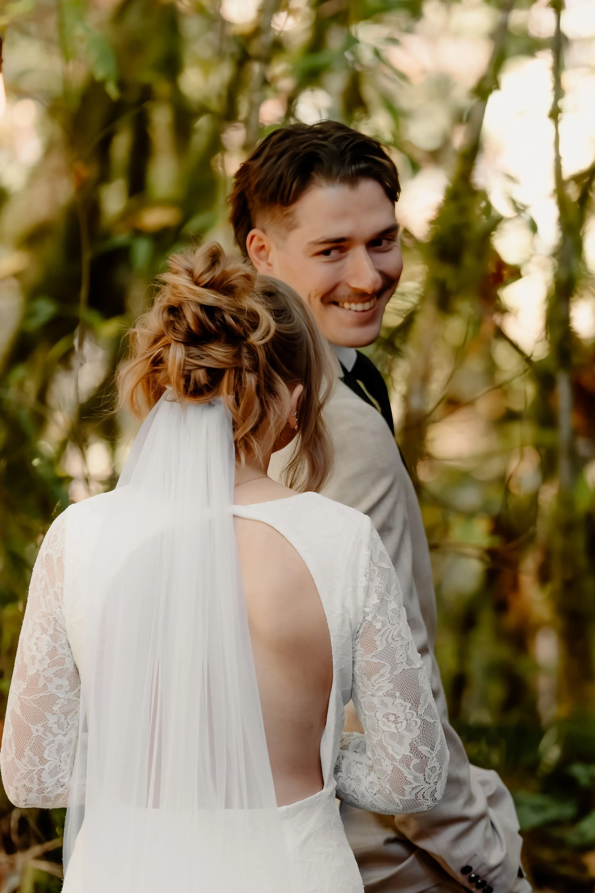 by The Dropped Pin - Bride wearing soft wedding hair and airbrush makeup during a Mt. Baker elopement