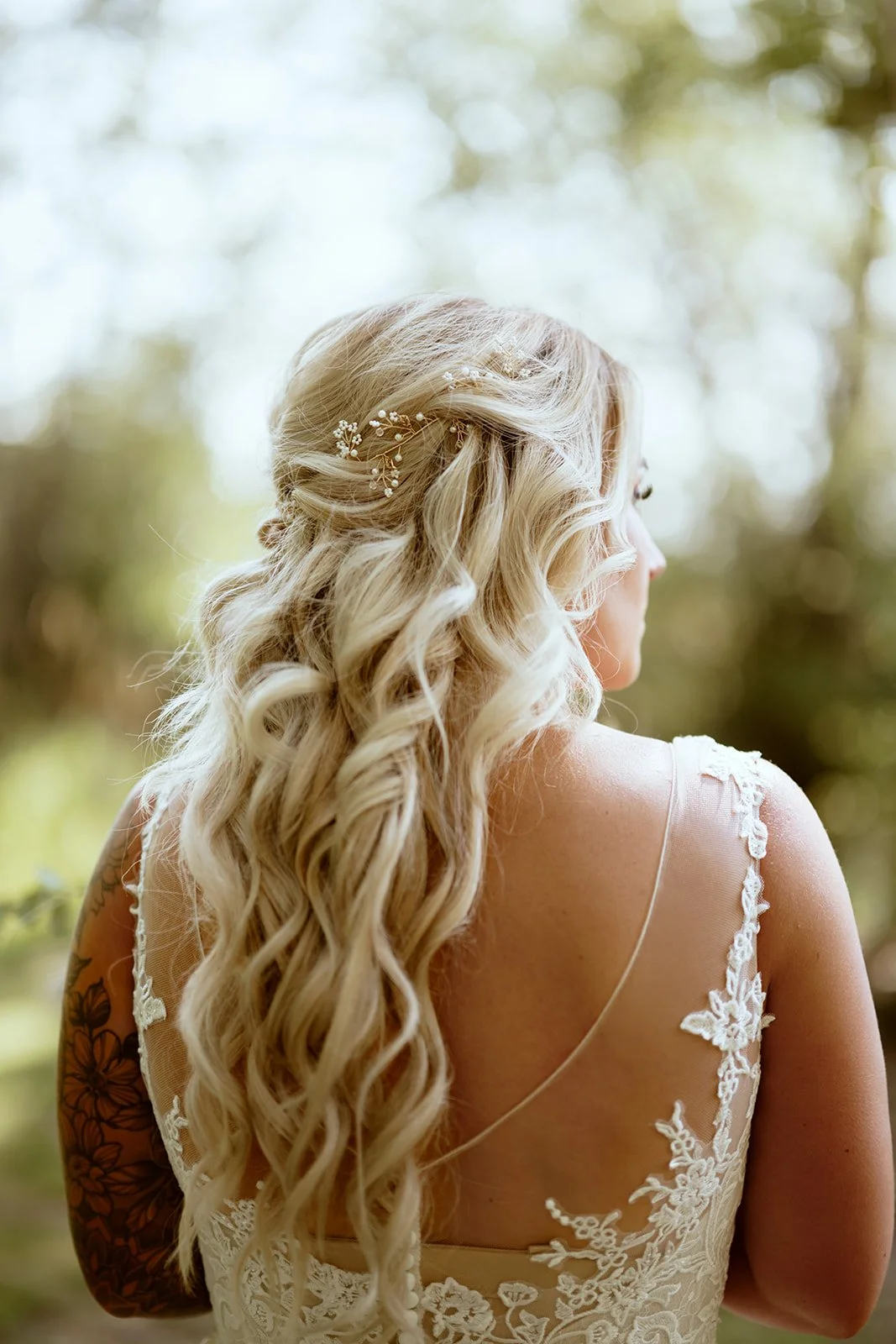 by Old Growth Photo and Film - Bride wearing romantic bridal hair and natural makeup in Northwest Washington