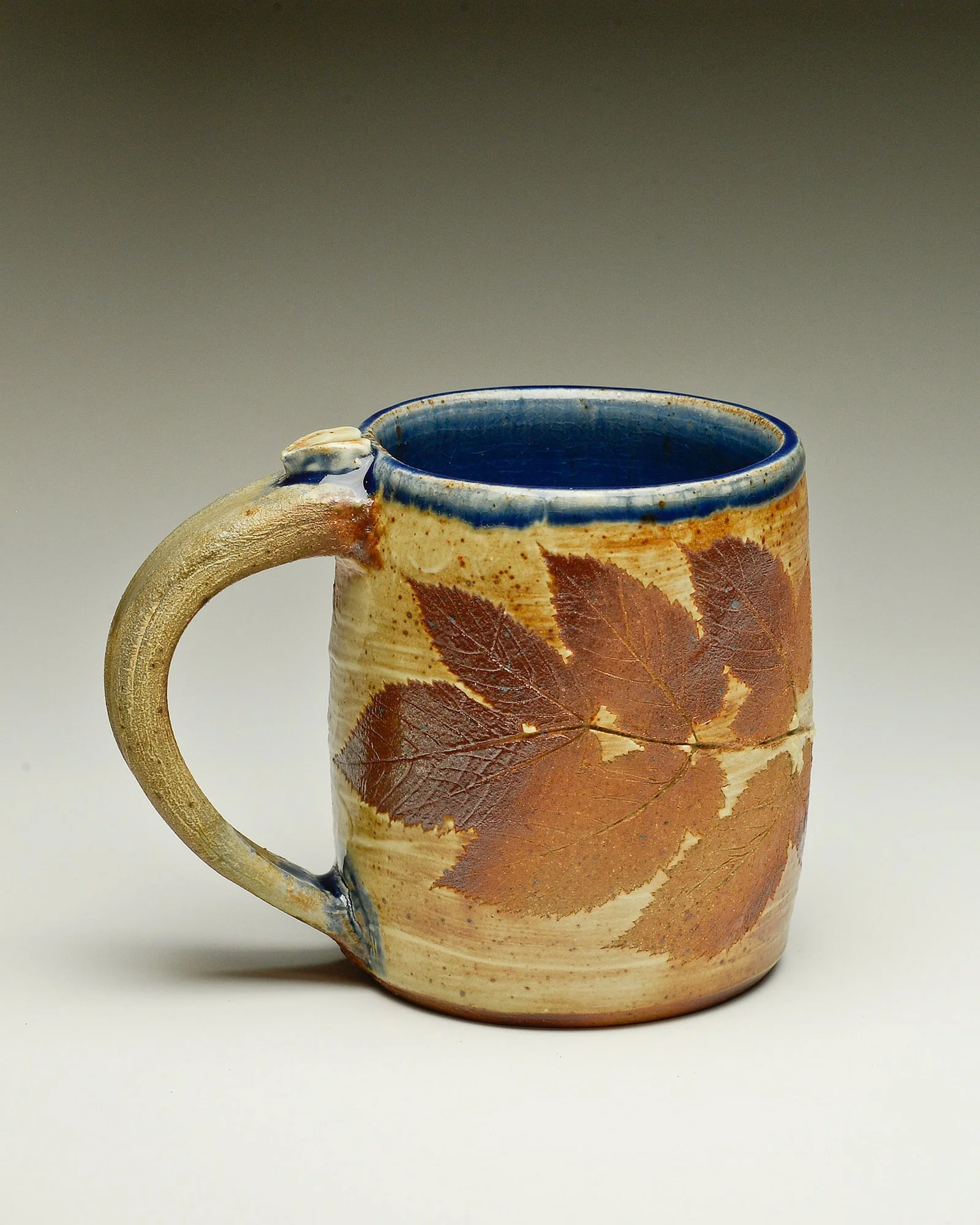 Wood Fired Leaf Imprint Mug