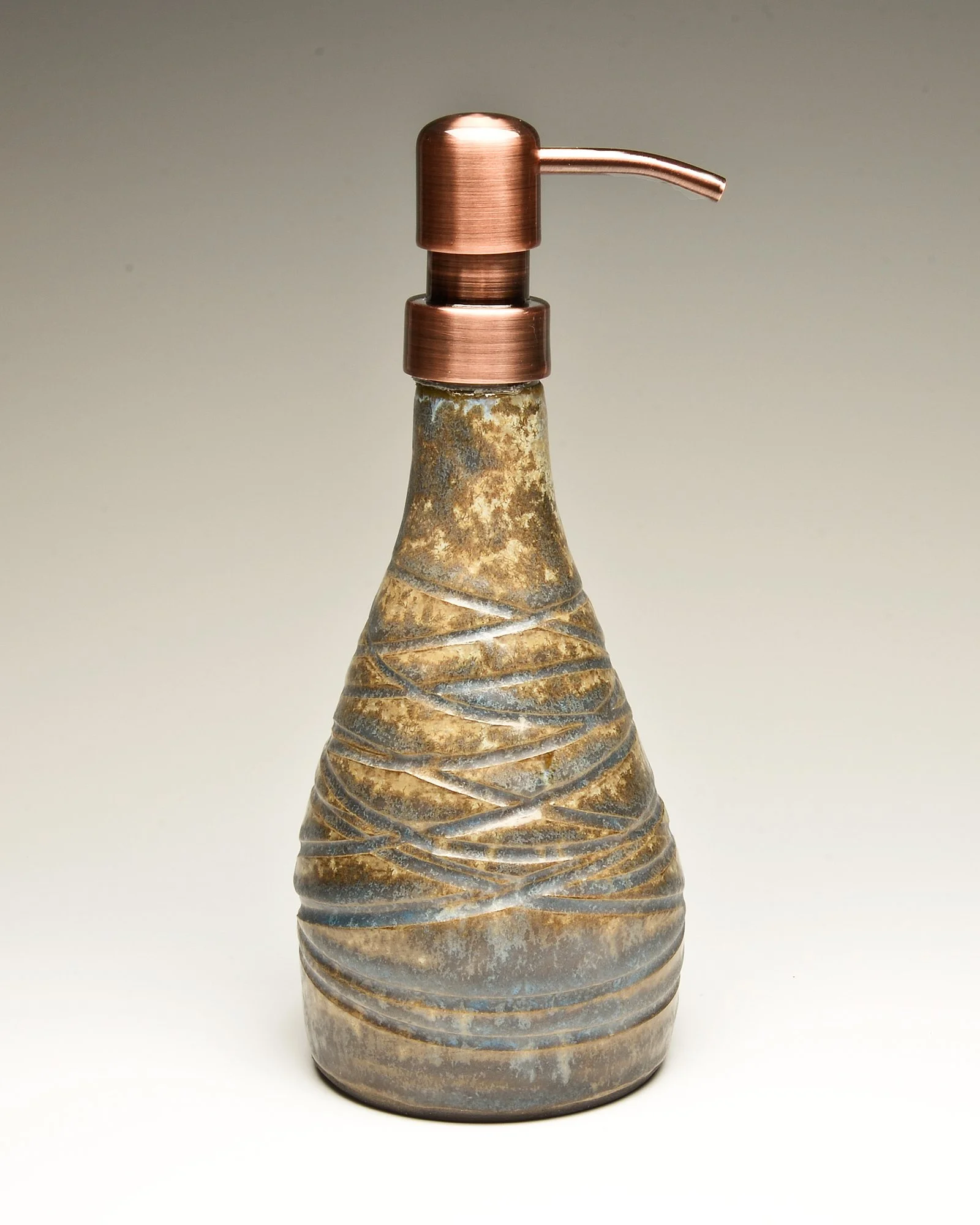 Artisan Ceramic and Copper Soap Dispenser