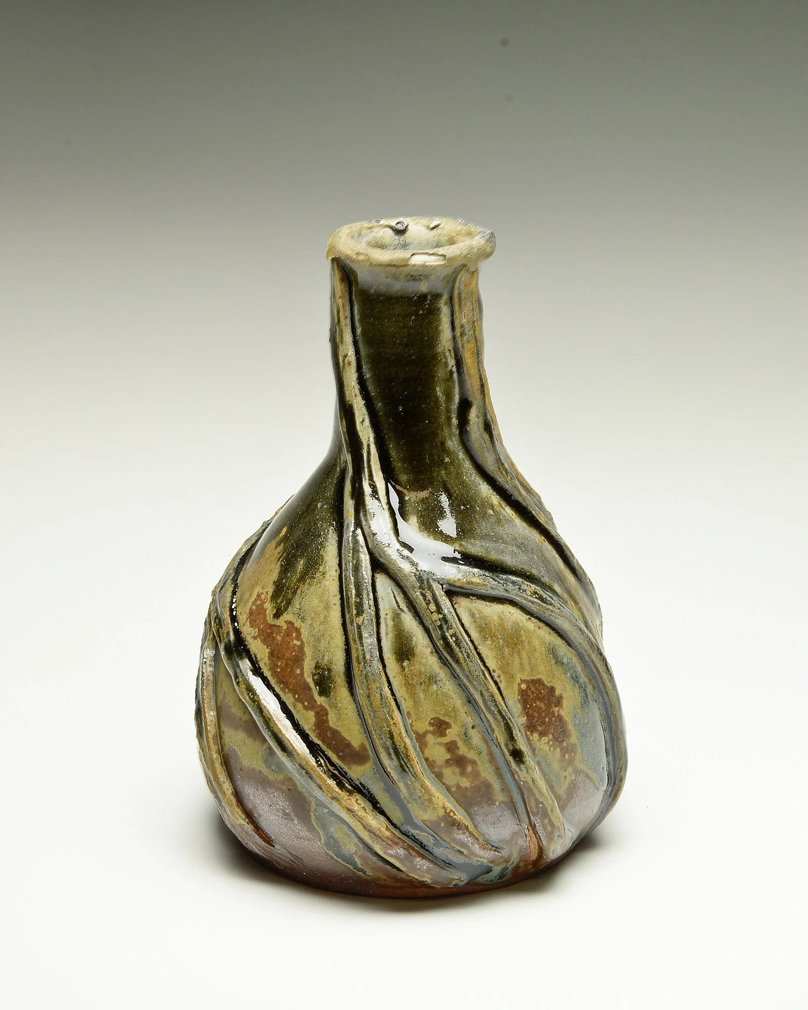 Nature's Elegance: Narrow Neck Wood-Fired Vase