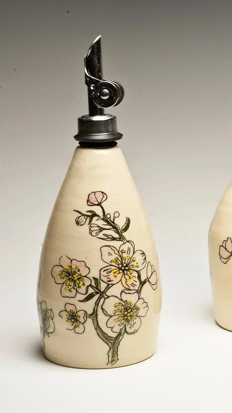Hand-Painted Floral Ceramic Cruet