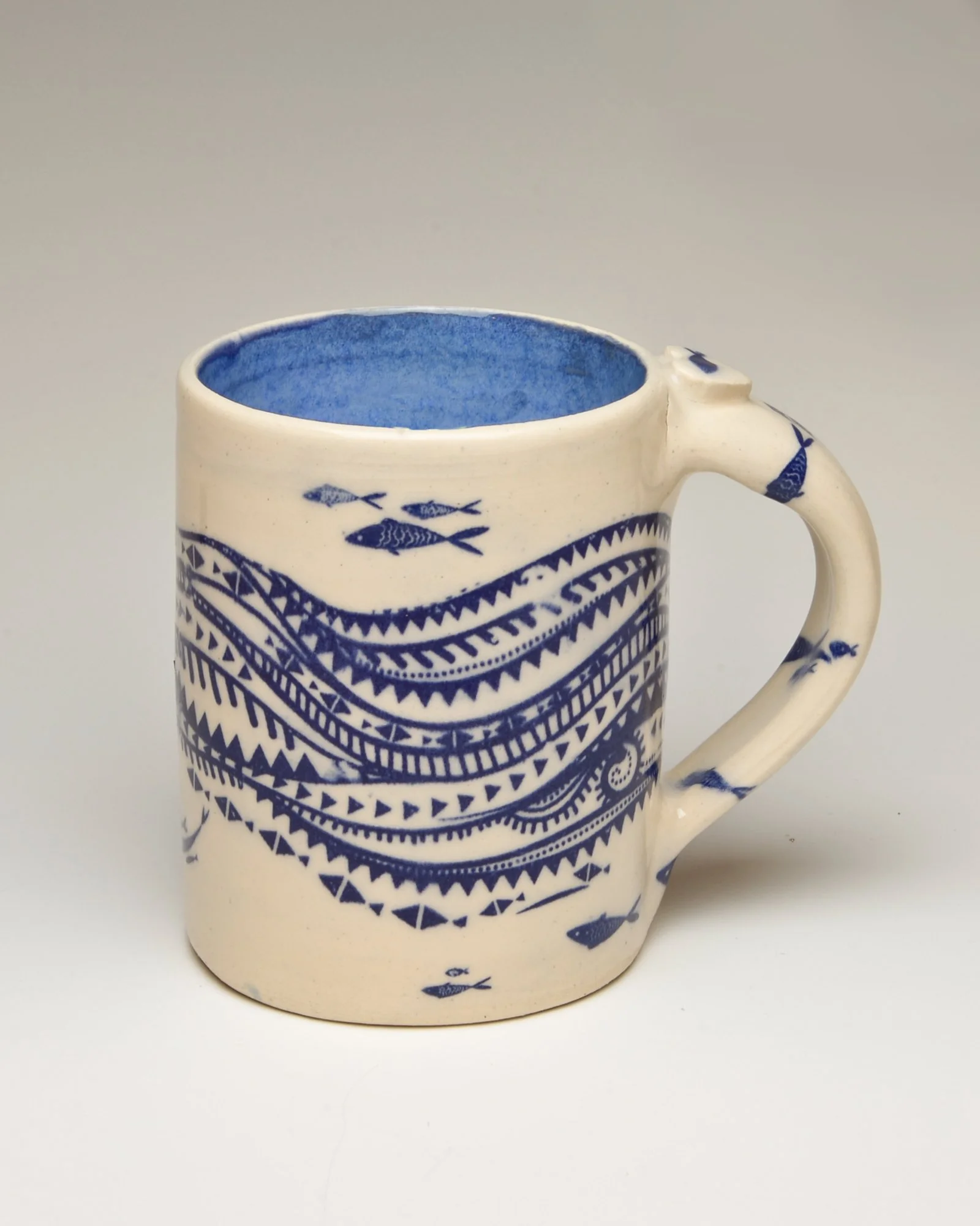Artisan Ocean Wave Ceramic Mug