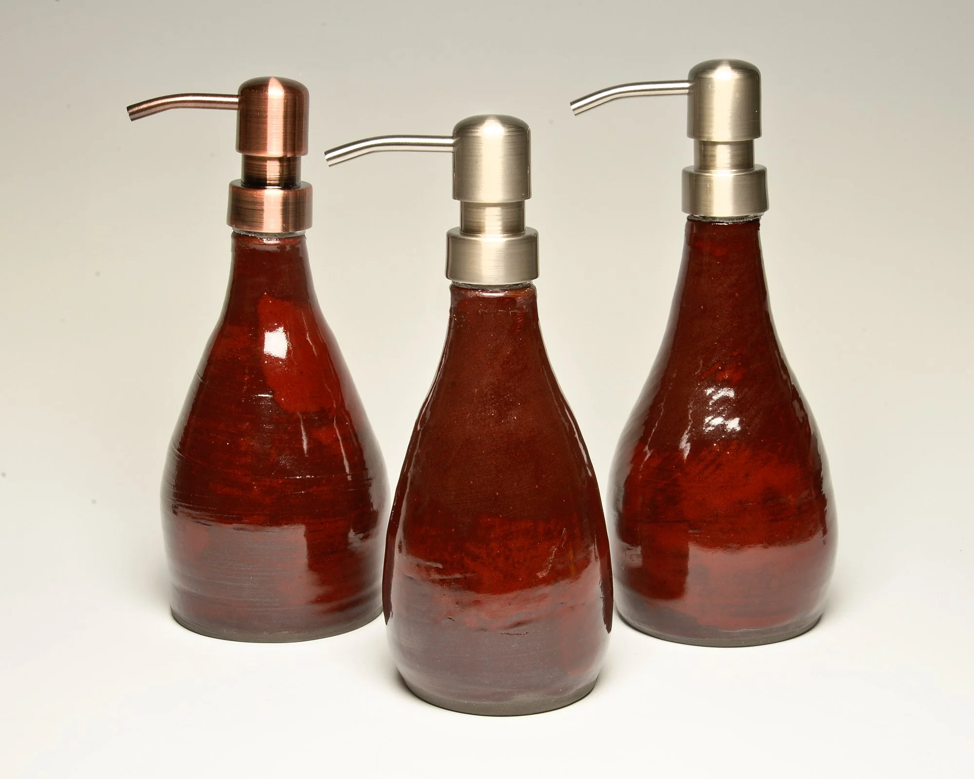 Burgundy Handcrafted Ceramic Soap Dispenser