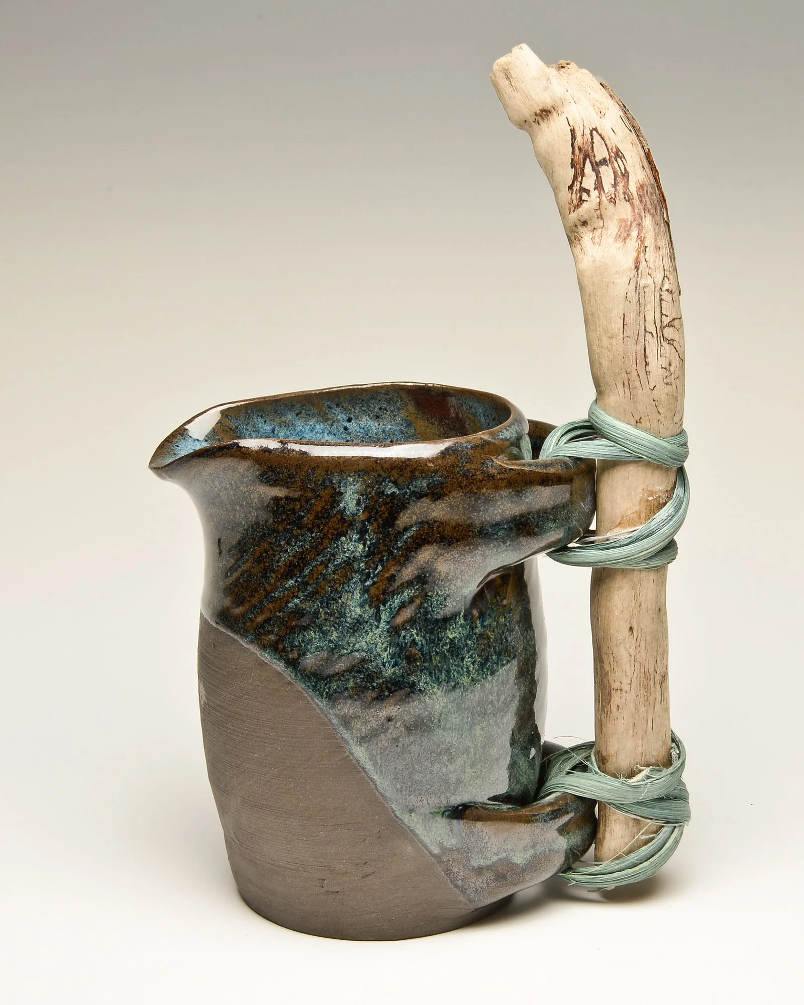 Driftwood Elegance Ceramic Pitcher