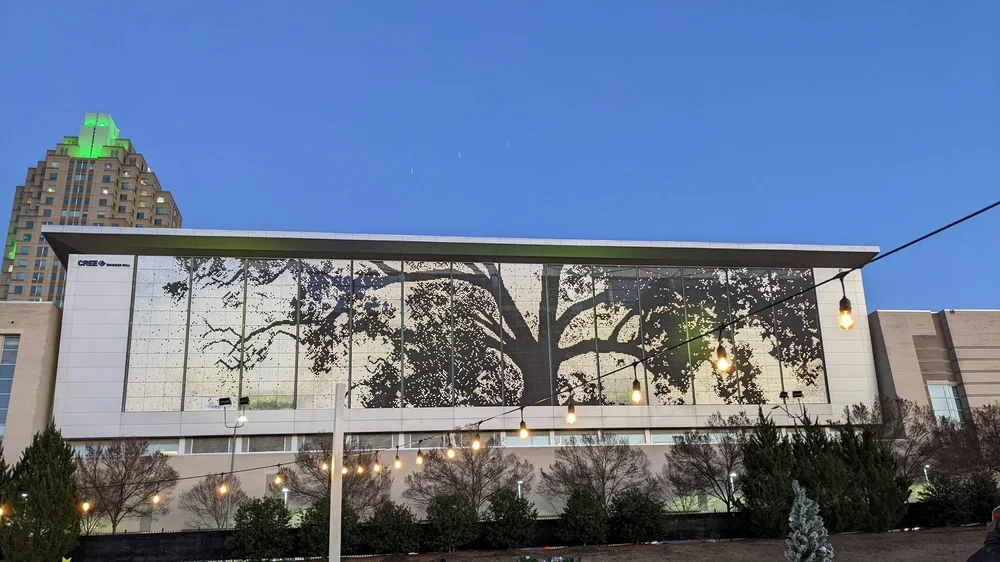 Raleigh Convention Center oak shimmer in downtown Raleigh