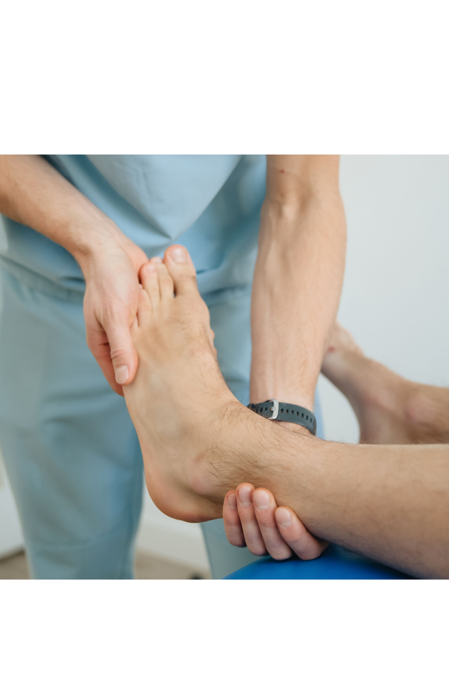 Person receiving foot and ankle rehabilitation