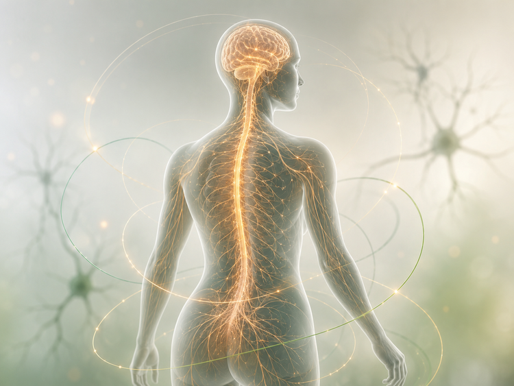 Illustration of chronic pain showing a neurological pain-processing concept