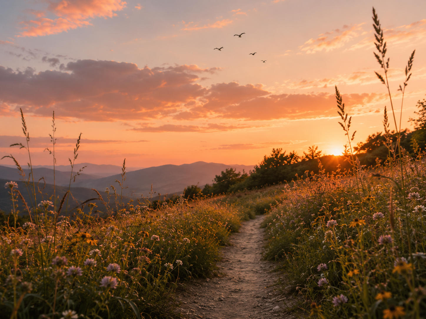 Peaceful landscape illustrating support during life transitions and change.