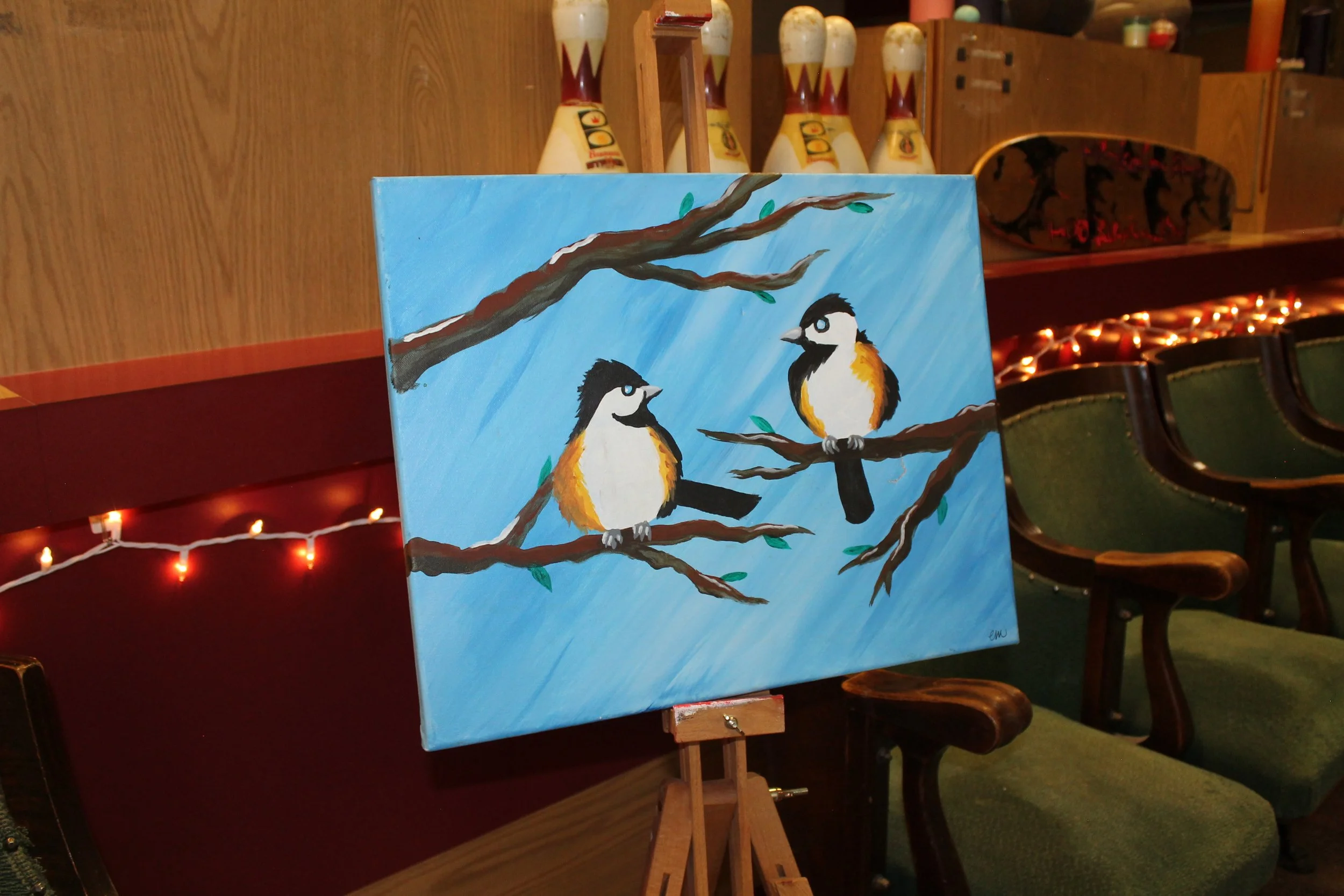 Chickadees - Guided Acrylic Painting
