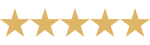 Five gold stars in horizontal line.