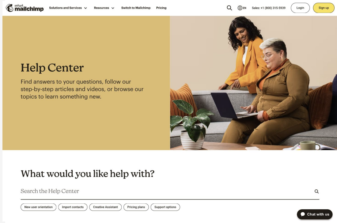 Mailchimp Help Center redesign