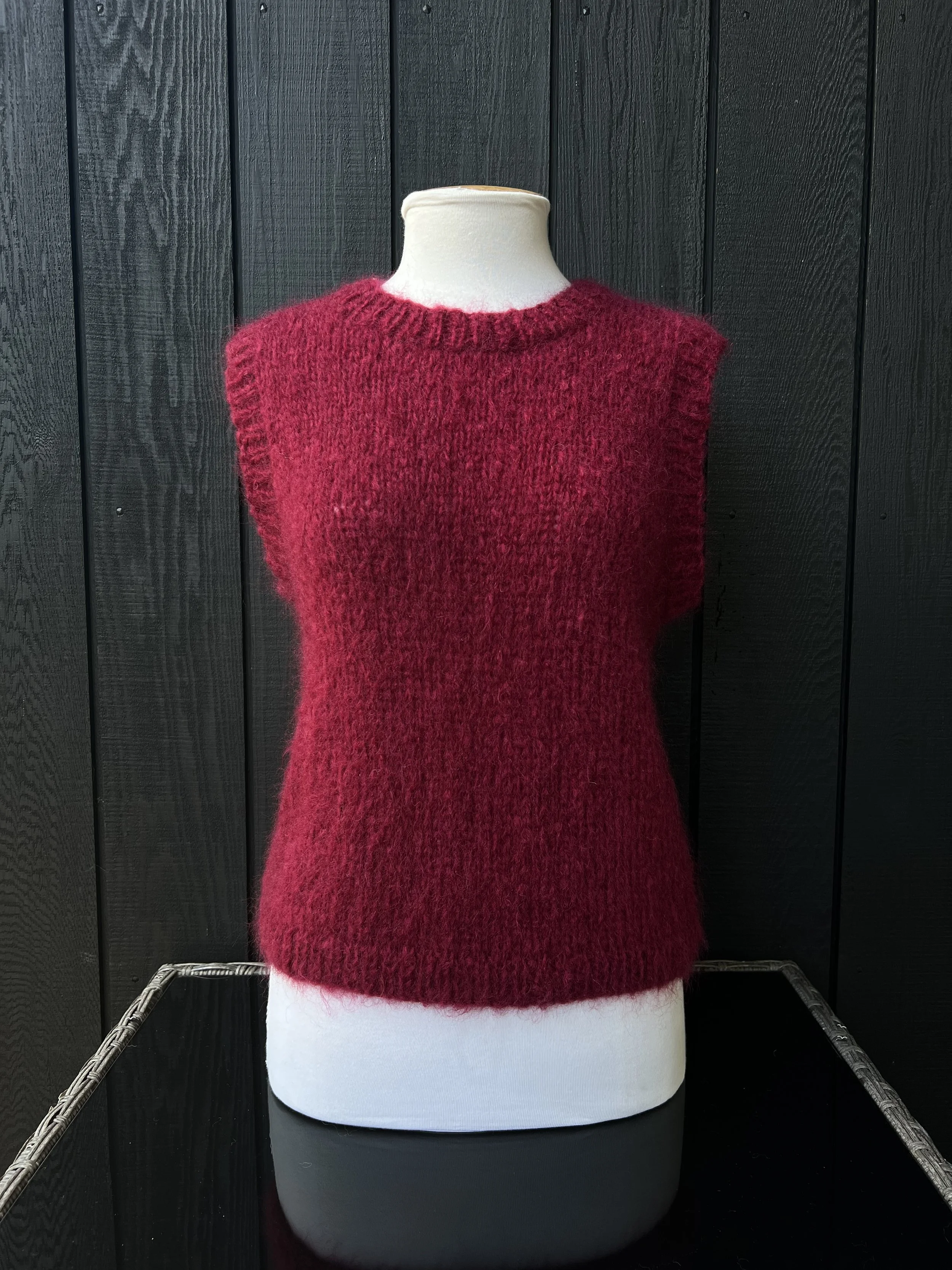 Mohair Vest - Wine