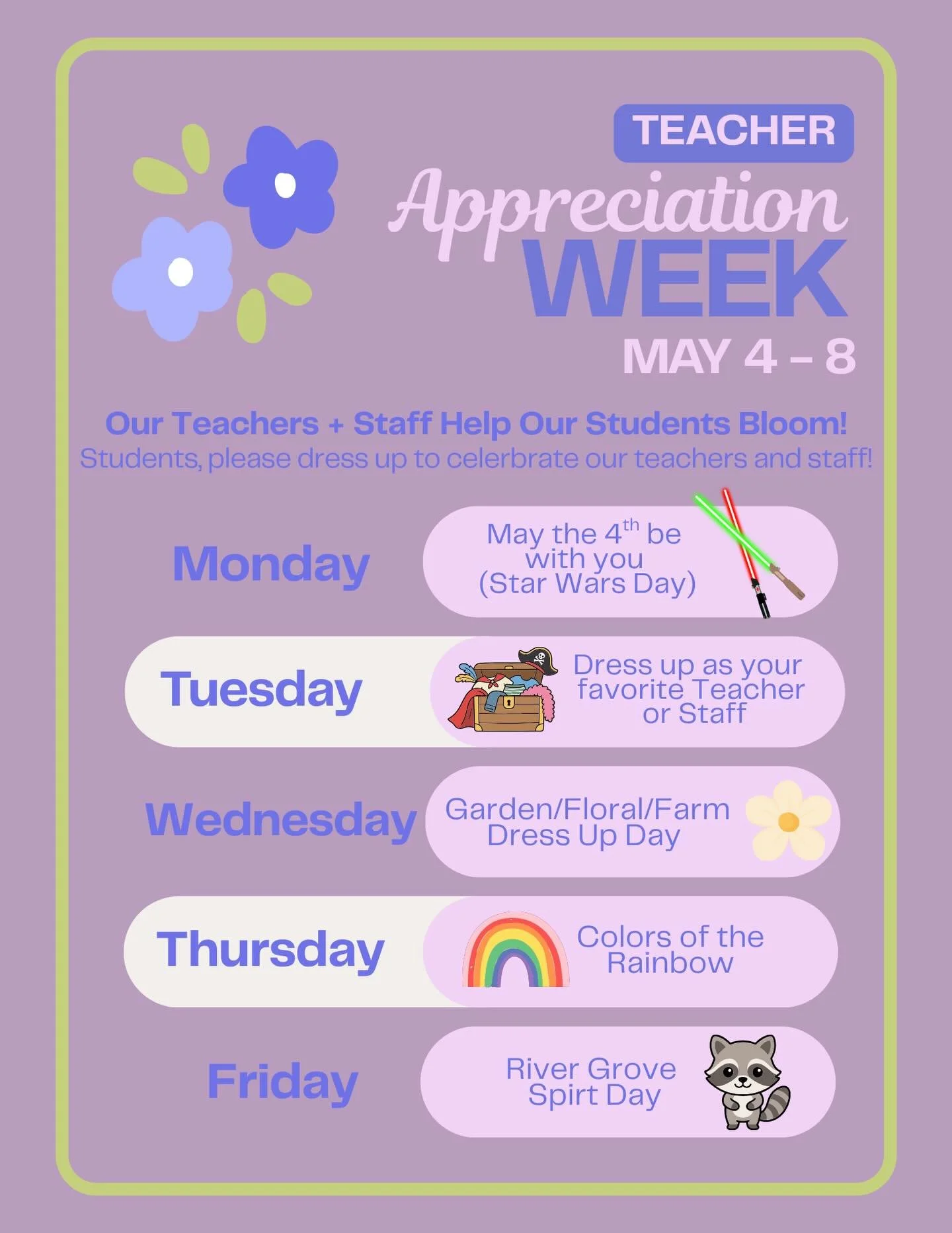 End-of-year energy is in full swing and we are here for it! 💐

It&rsquo;s Teacher Appreciation Week (May 4&ndash;8) and we&rsquo;re celebrating our amazing staff who help our students learn, grow, and bloom every single day 💛🍎

Our Teacher &amp; S
