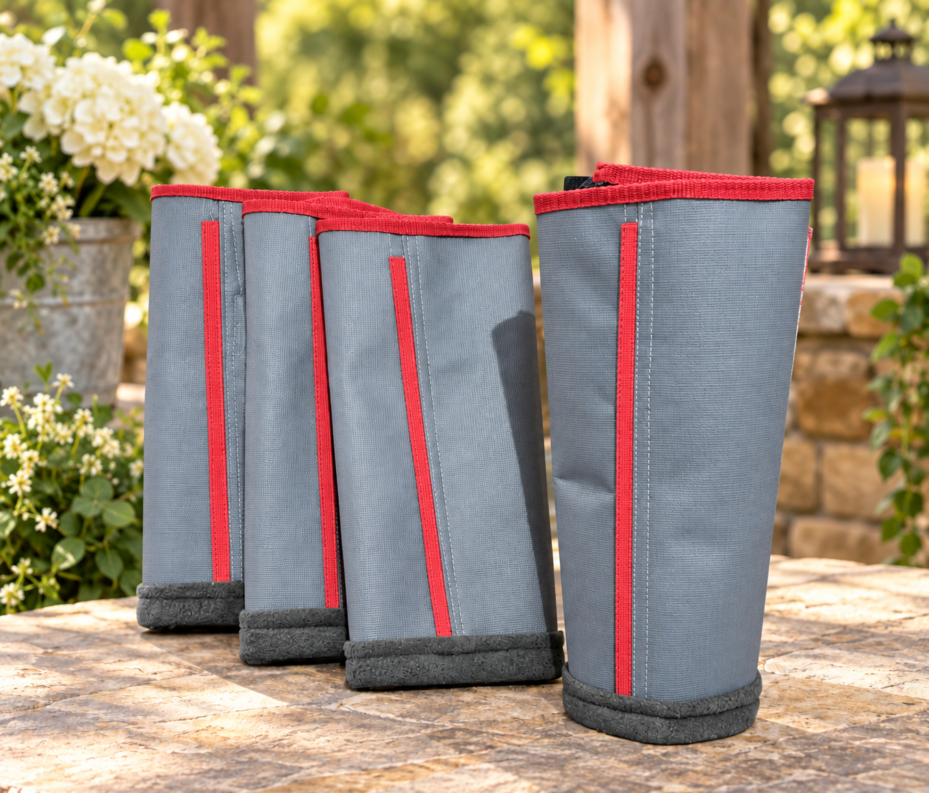 Fly Boots (Dark Grey & Red)