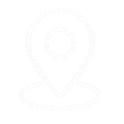 White location pin icon with a circular base on a black background.
