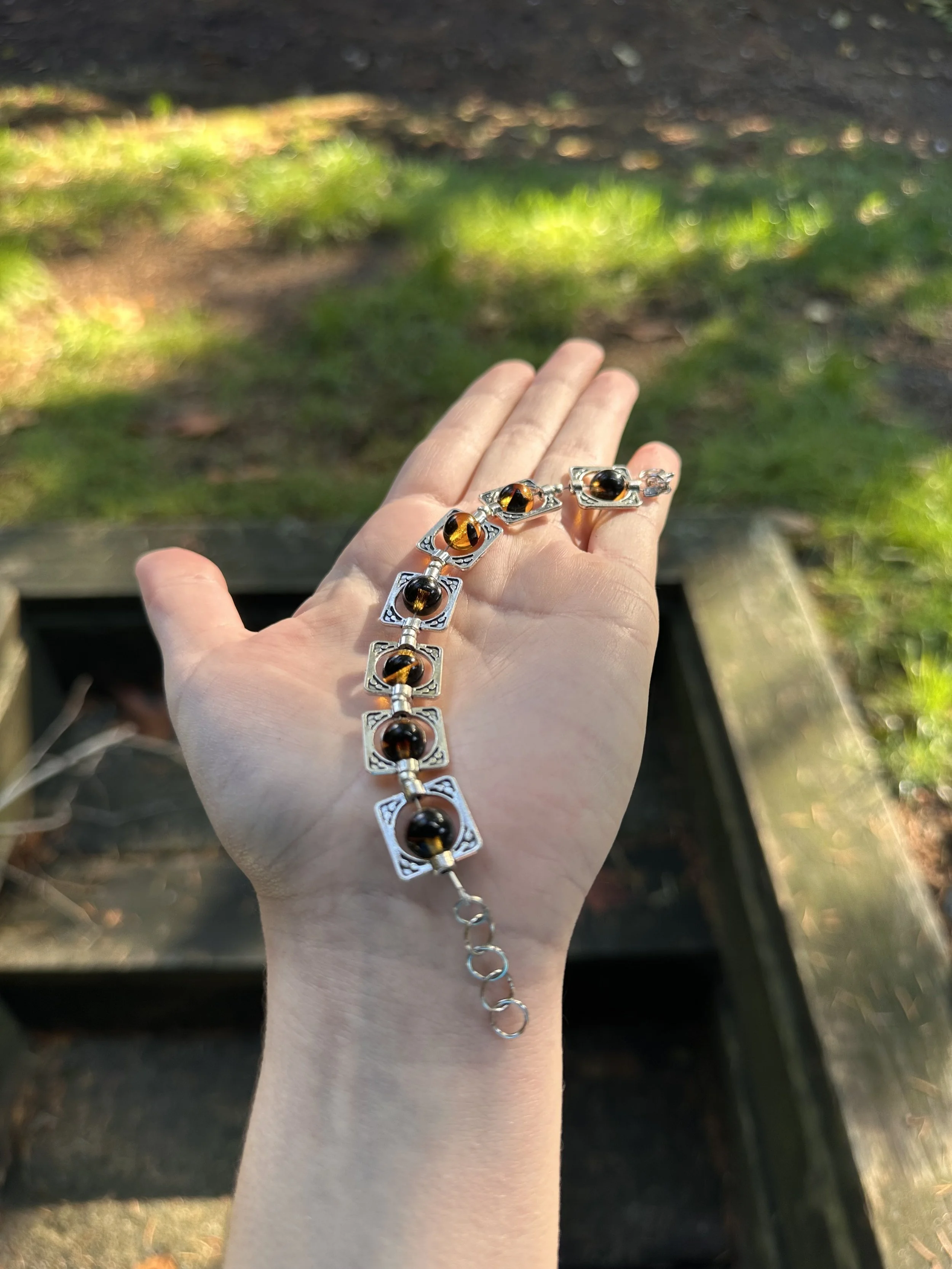 Honey Amber Ornamental Bracelet