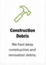 Sign indicating construction debris removal