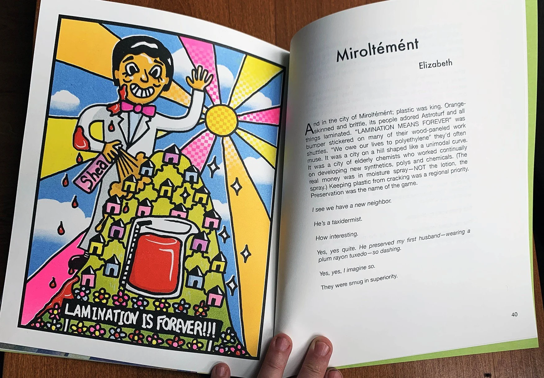 Miroltémént by Elizabeth and illustrated by Madeline, risograph