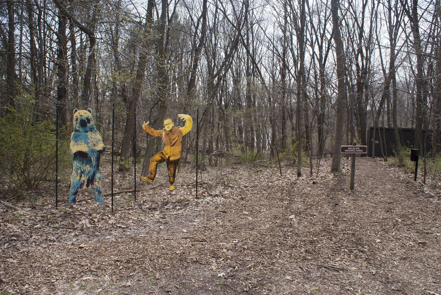 Macbride Raptor Project installation, Solon, IA. Screenprint on plexi, dimensions variable, 2014.