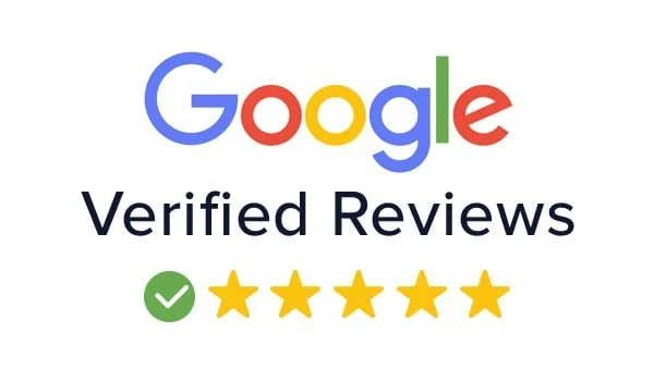 Google Verified Reviews badge with five stars and a checkmark.