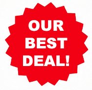 Red badge with white text reading 'Our Best Deal!'