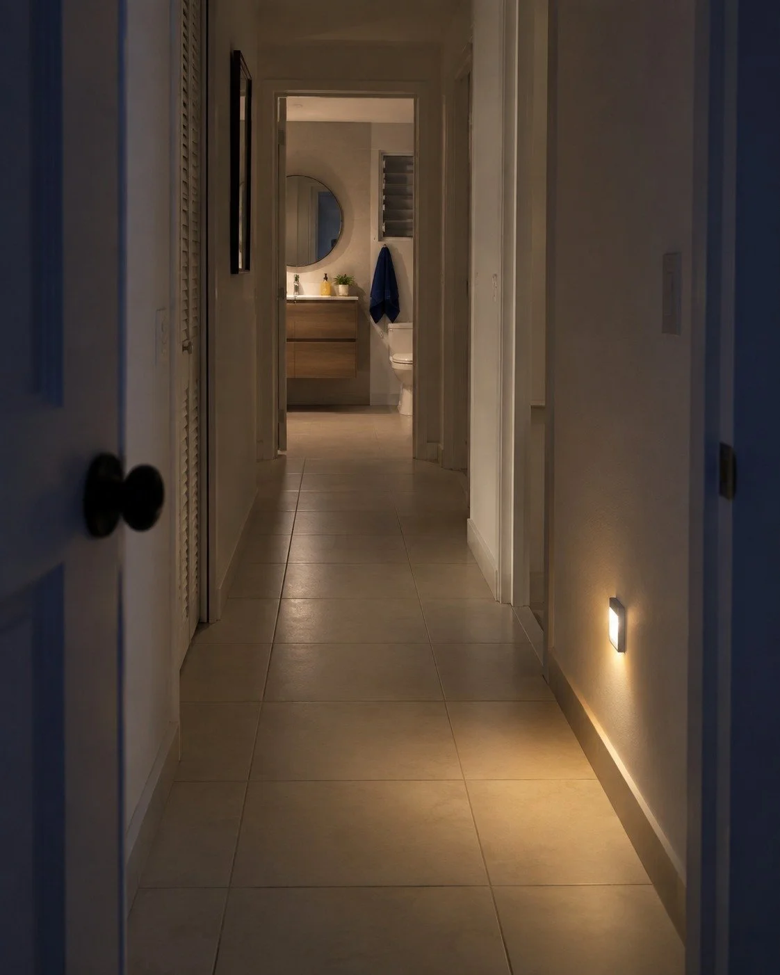 &iquest;El pasillo de tu casa queda oscuro de noche?

Una luz con sensor de movimiento puede ayudarte a ver el camino al ba&ntilde;o sin tener que buscar el interruptor o encender todas las luces.

La clave est&aacute; en colocarla a una altura baja 