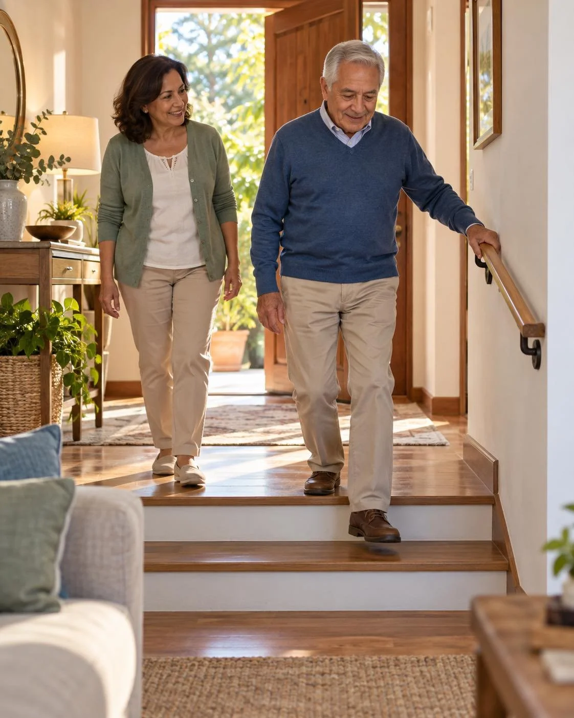 Piense por un momento:

Si pierde el equilibrio al levantarse, entrar a la ducha o caminar por un &aacute;rea de la casa, &iquest;qu&eacute; ser&iacute;a lo primero que agarrar&iacute;a?

Una pared, un toallero, un mueble o una puerta no necesariamen