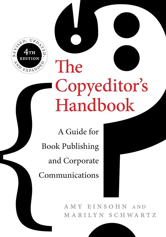 Cover of 'The Copyeditor's Handbook' showing black question marks and punctuation marks with the title in red and authors' names in gray.