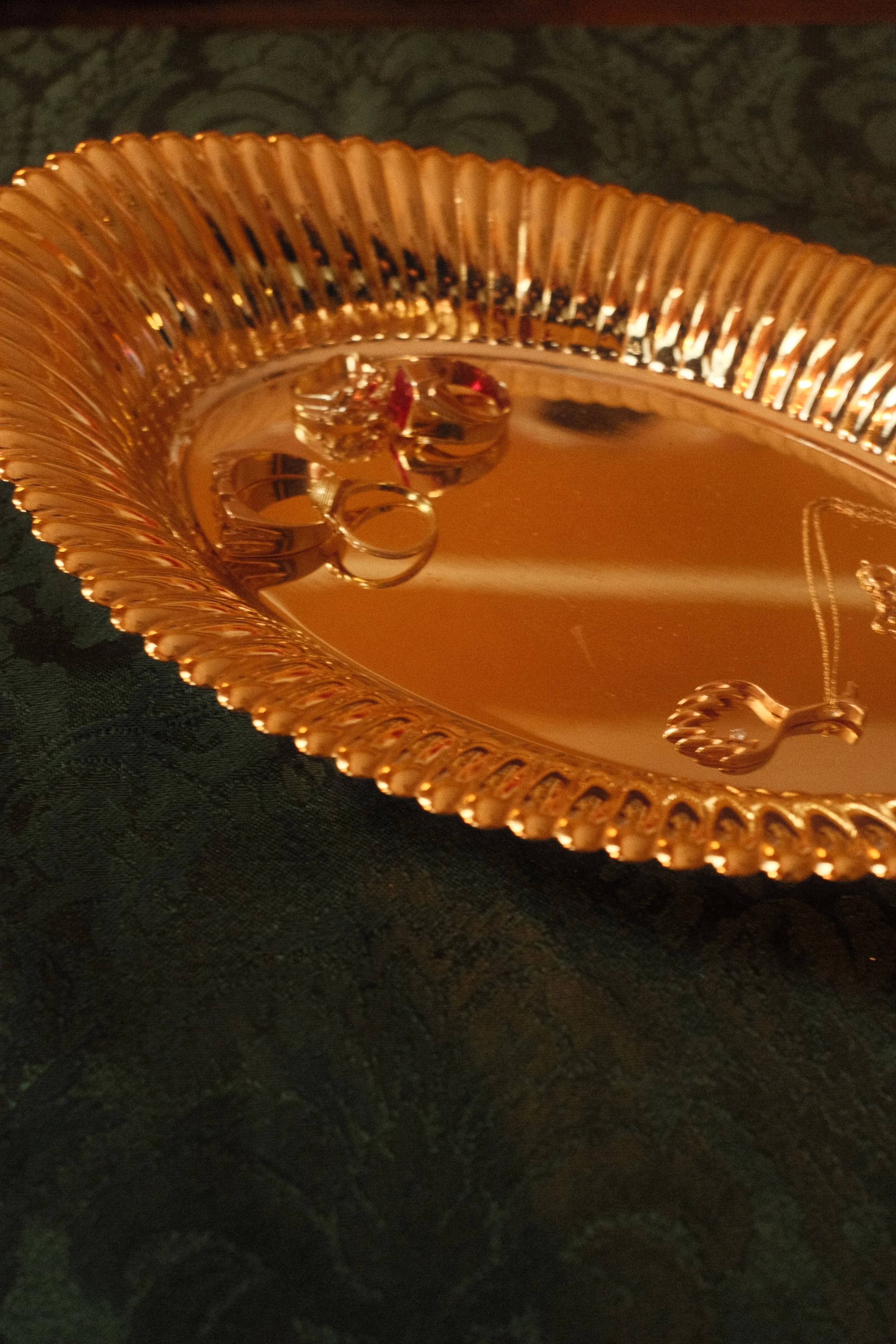 24k Gold Plated Fluted Tray
