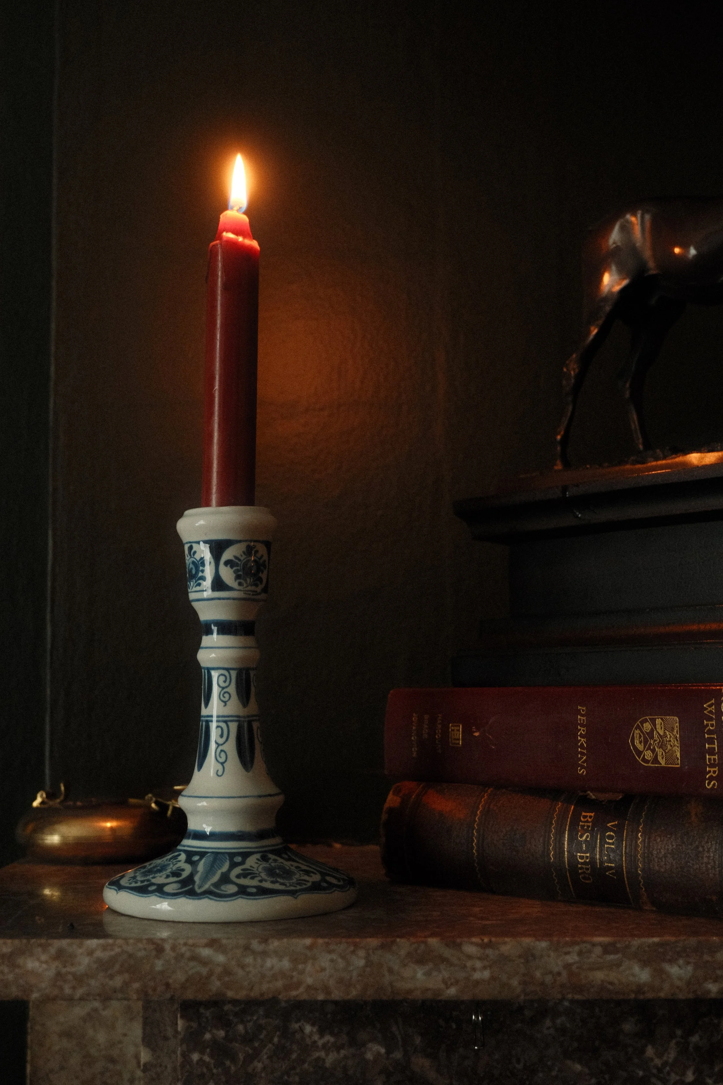 Vintage Delft Blue & White Candlestick