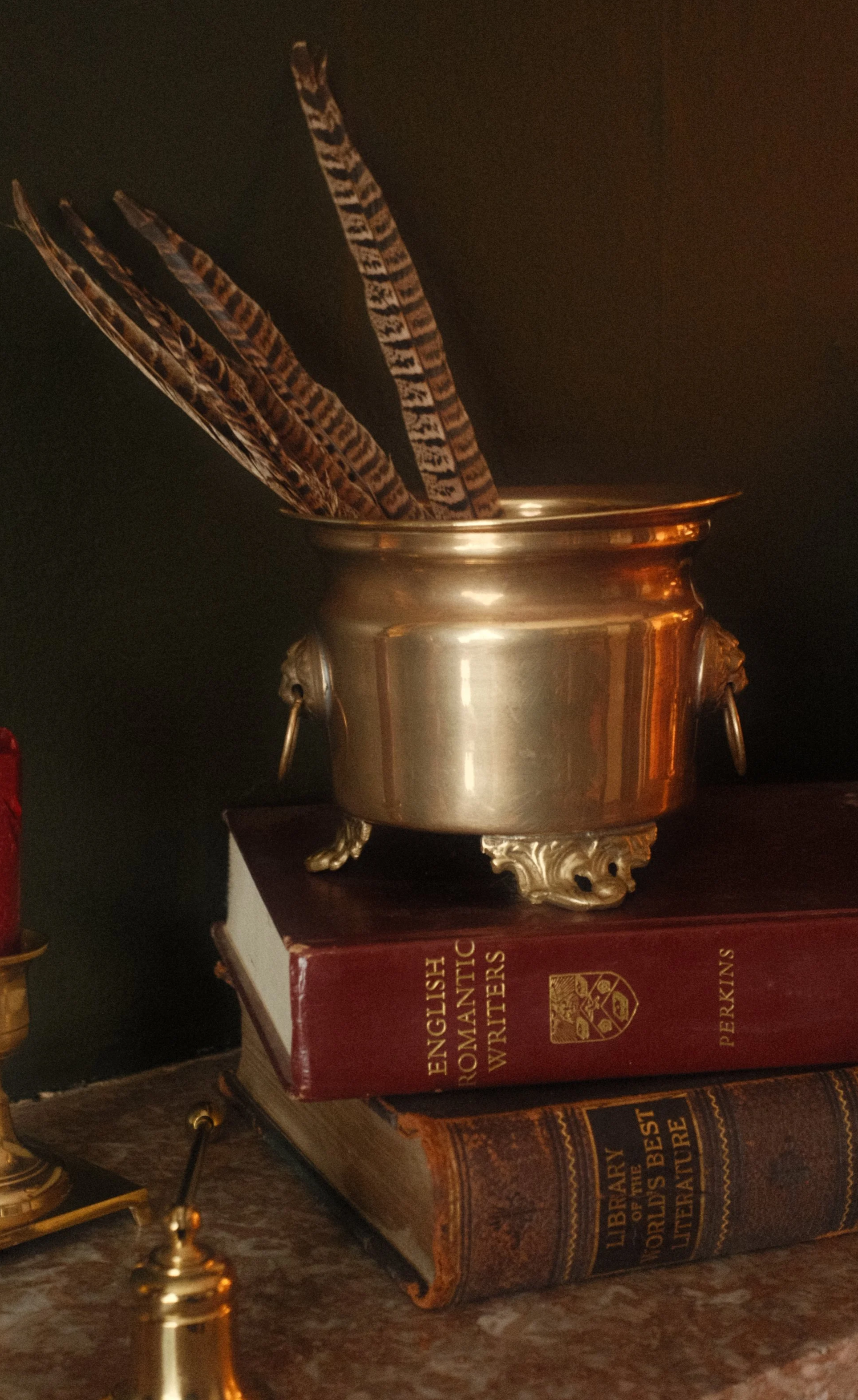 Lion Head Brass Planter