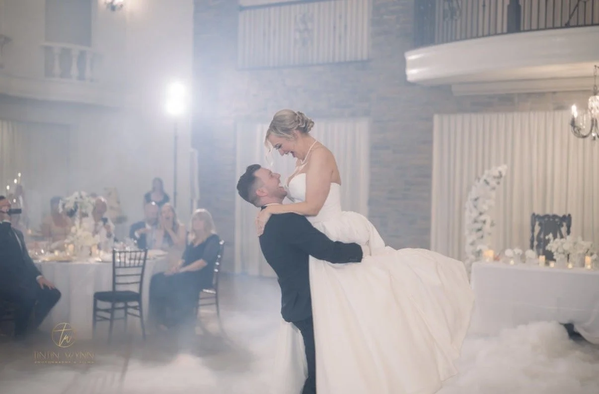 First dance surrounded by a low-lying cloud effect.