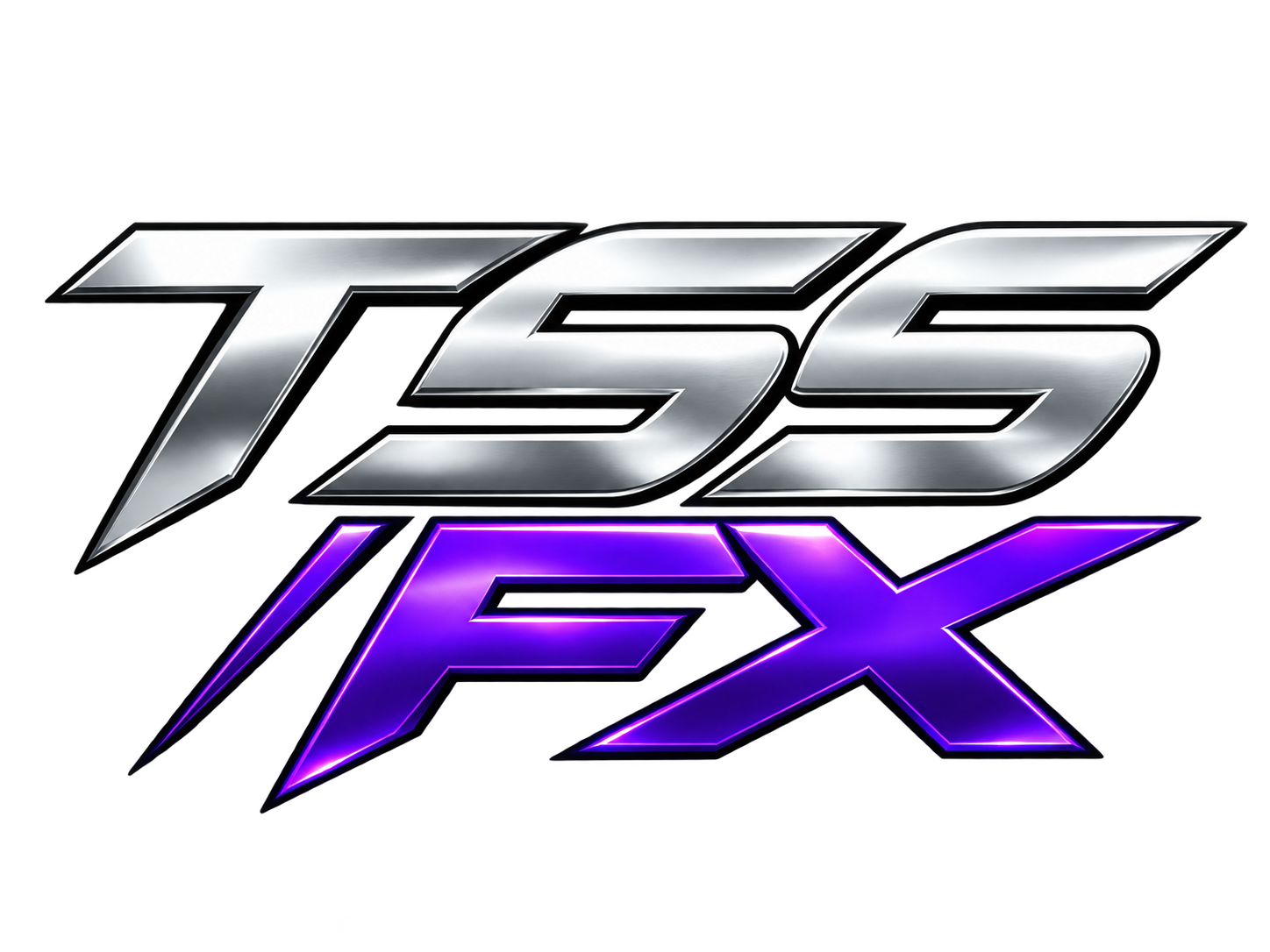 The Smoke Show FX abbreviated logo with silver TSS lettering above purple FX.