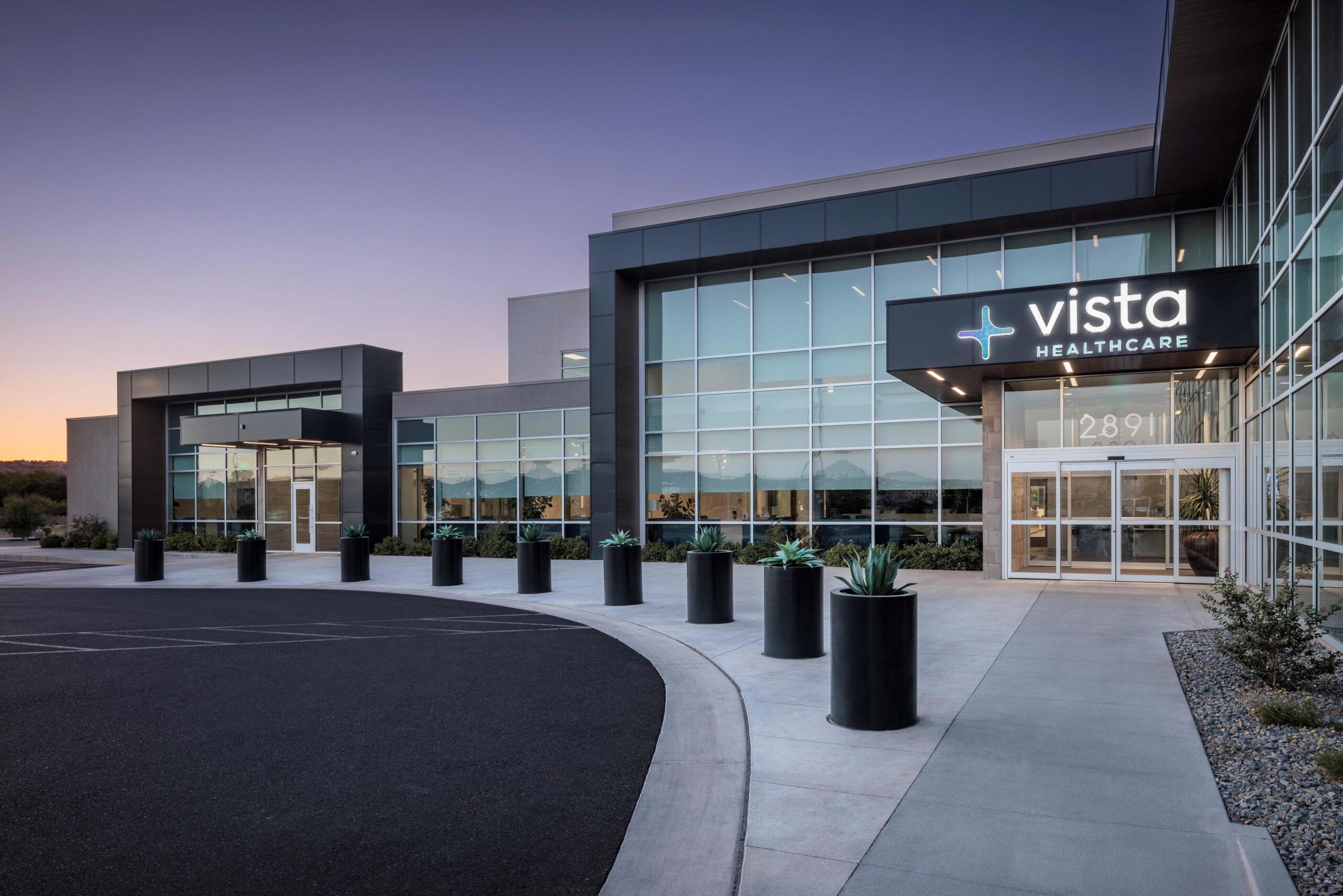 Vista Health medical office building at dusk — a Calder Richards structural engineering project