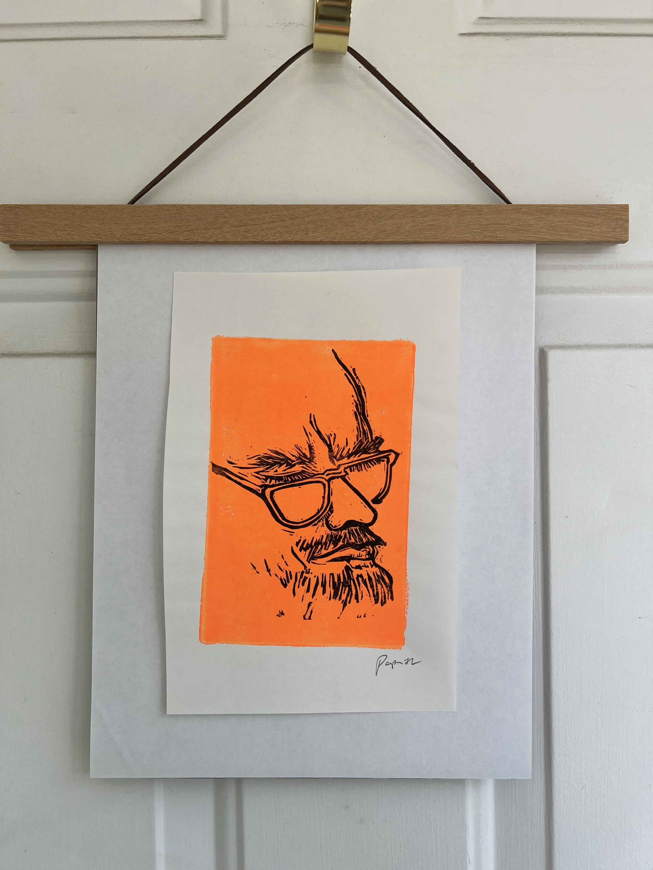 papa  linocut