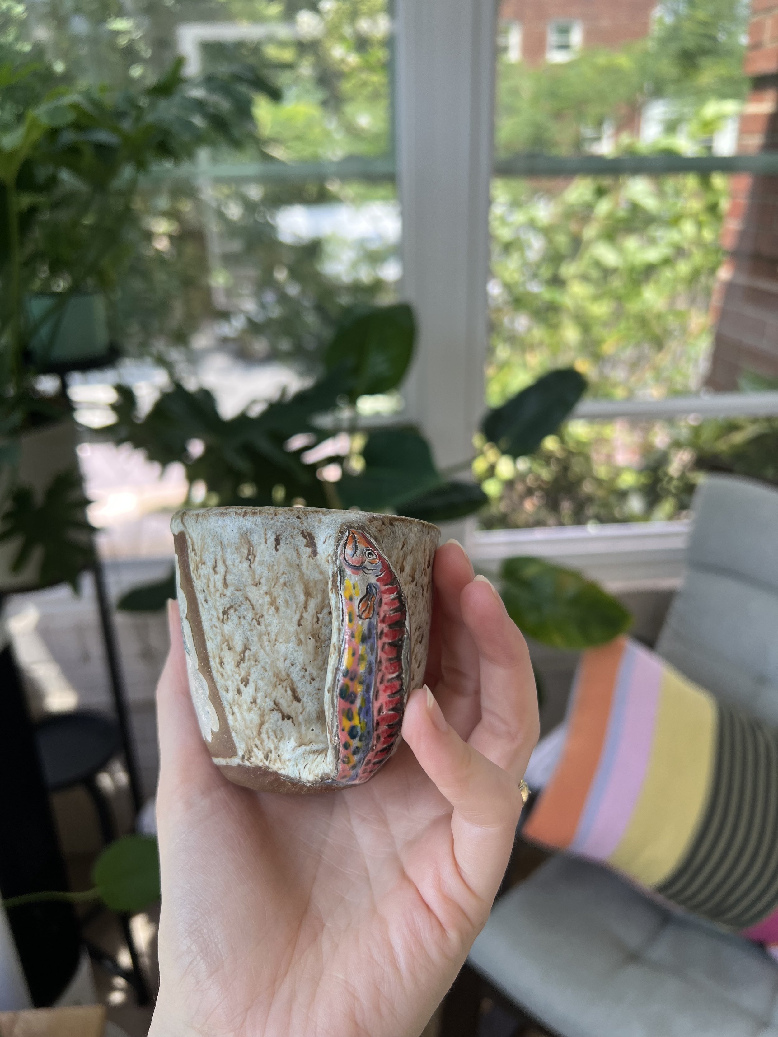 fish cup handle detail
