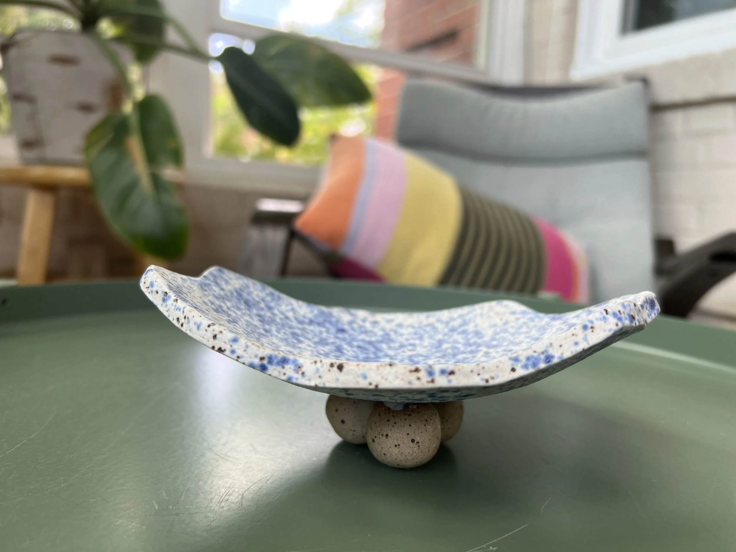 speckled cloud trinket dish side