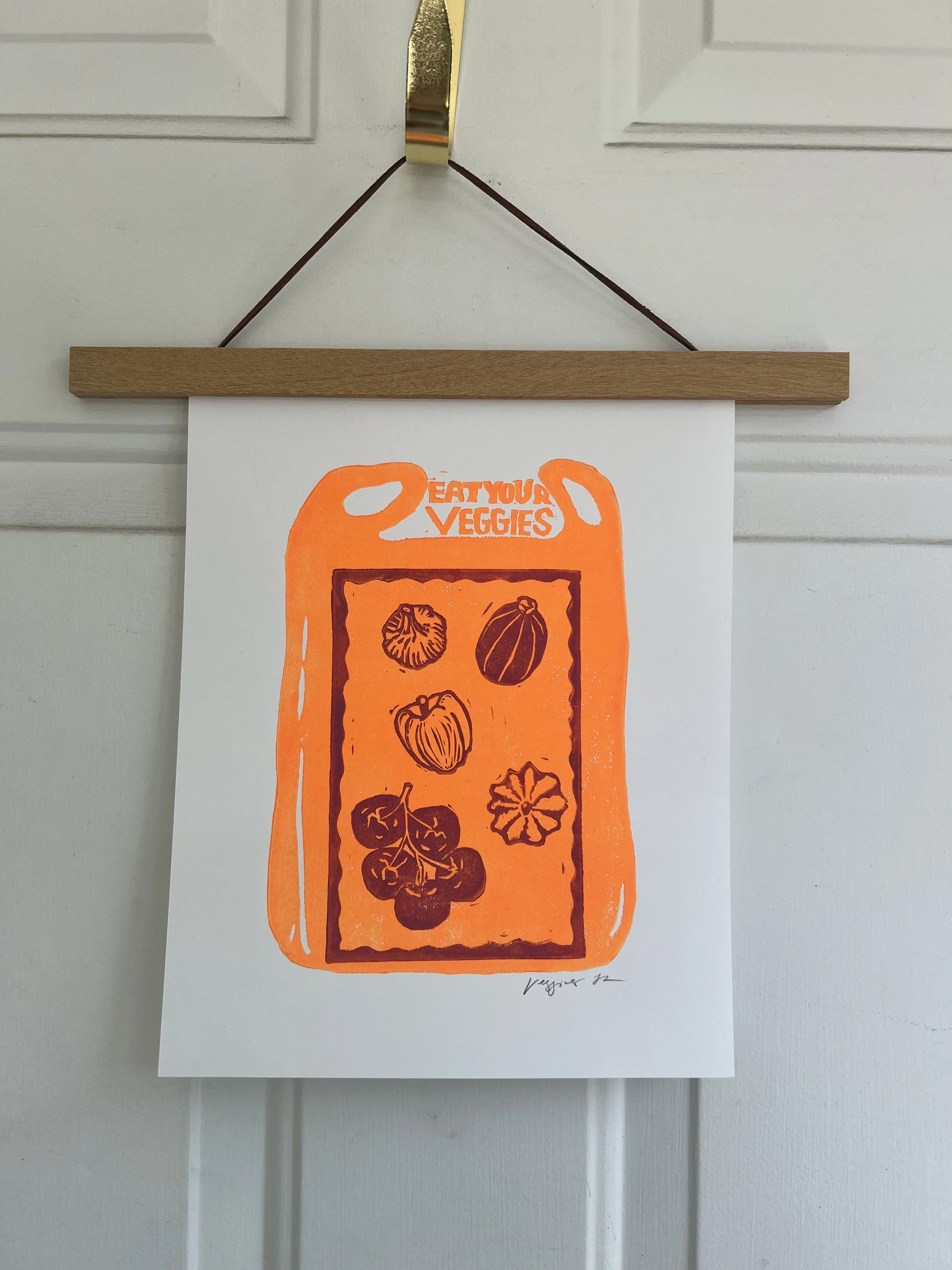 veggies linocut