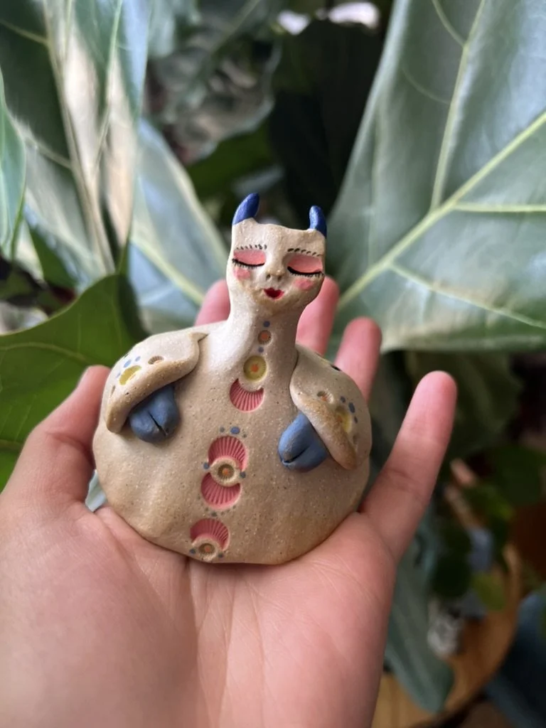 blue and pink figure (front)
