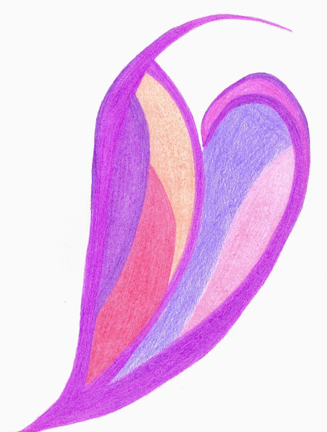 #2
 04-06-2026

I felt a deep inspiration to create something that aligned with the energy of my heart during this period of my life. I soon realized that with every stroke of purple, pink, and salmon, the heart was reflecting the love I was feeling 