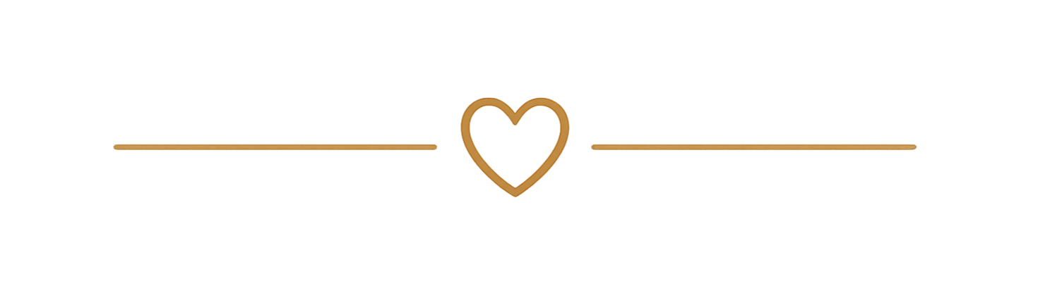 Text with a heartbeat line and a gold heart in the middle, reading "Love. The heartbeat of life."