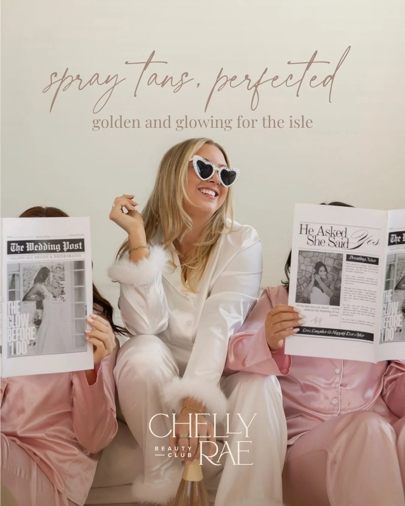 The details matter.

The dress.
The flowers.
The photos.
Your glow.

A flawless spray tan is the finishing touch that ties it all together.

Bridal tans, perfected✨