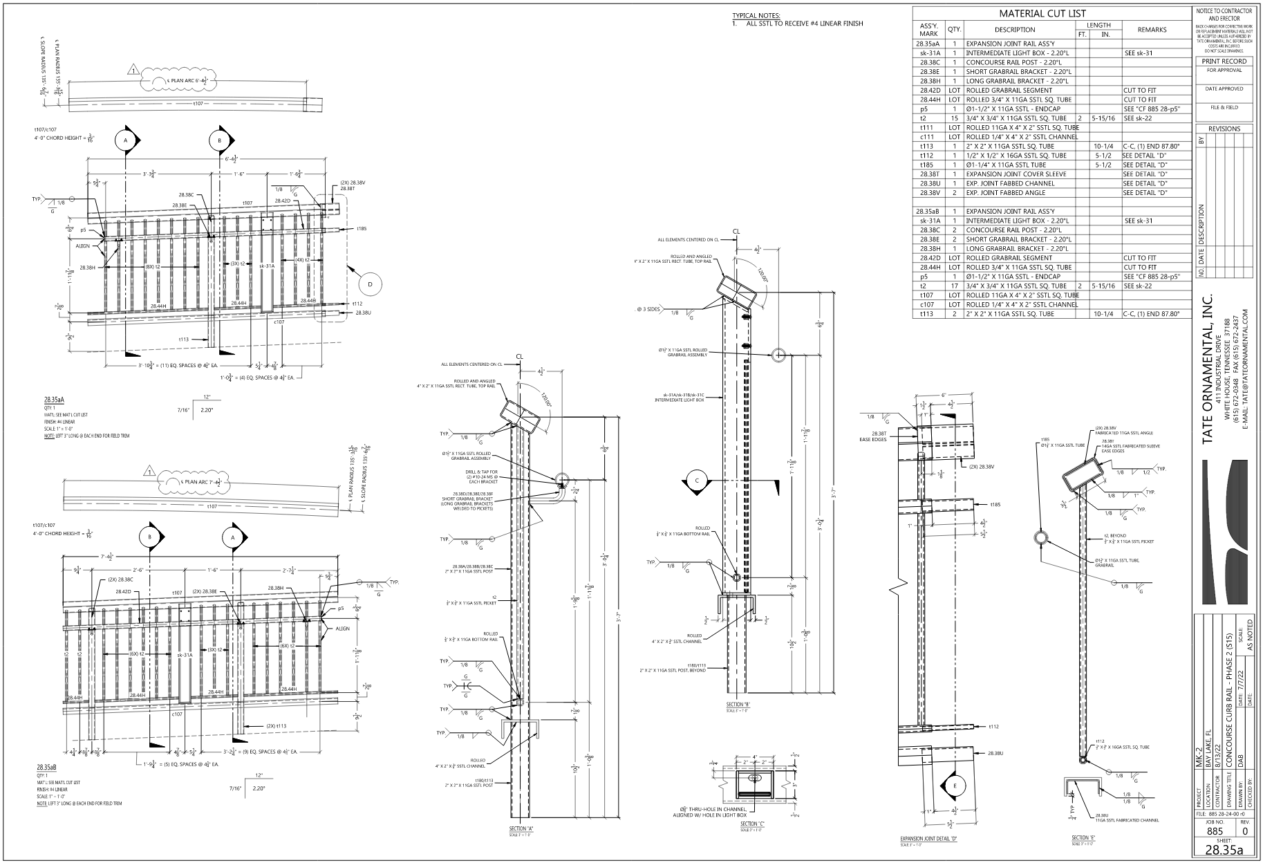 A shop sheet from the concourse railing
