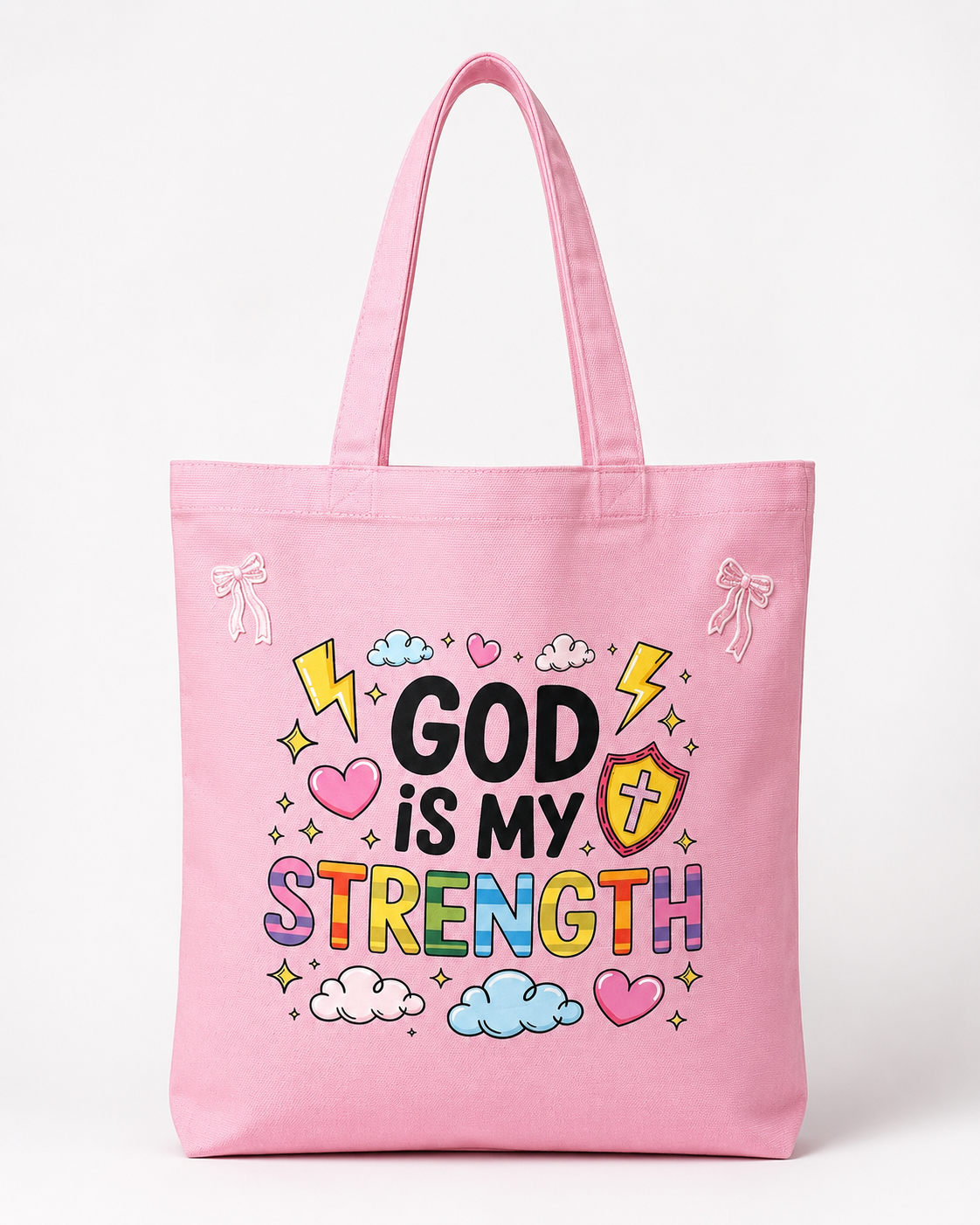 Pink tote bag with playful graphic design  2.png