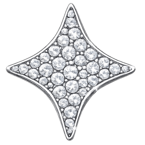 Sparkle emoji but made out of silver rhinestones
