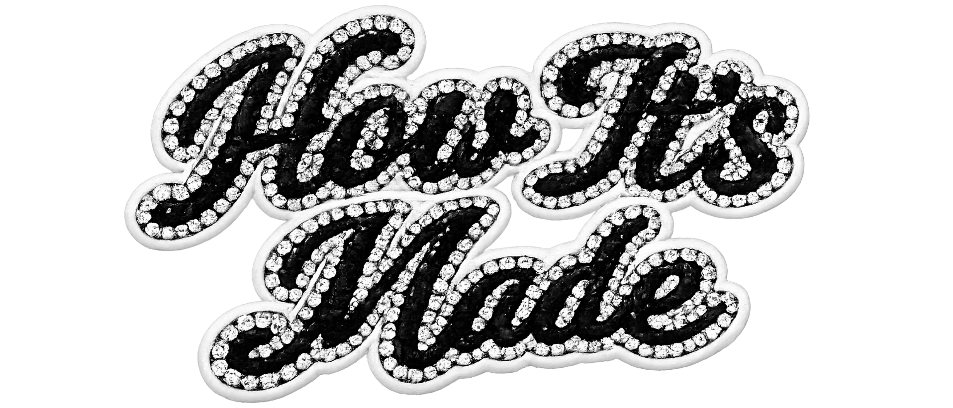 "How It's Made" rhinestone patch graphic