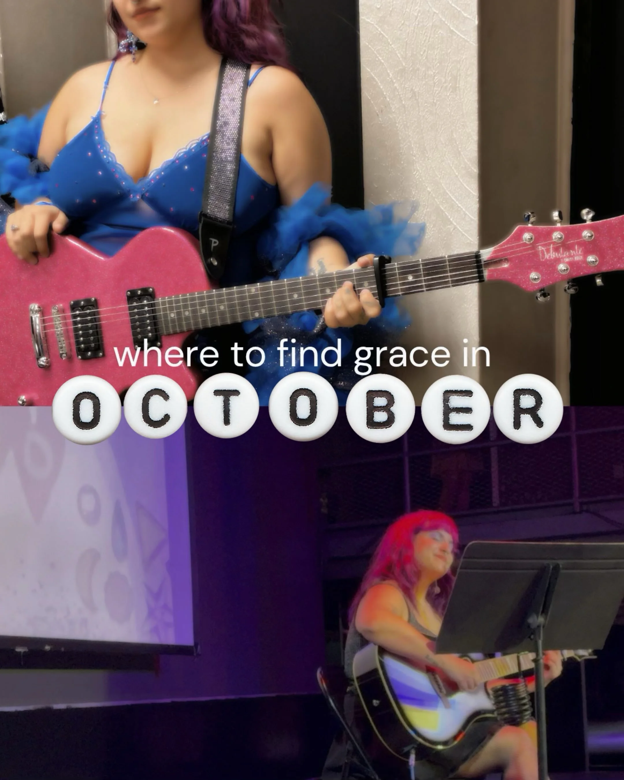 no shows this october!!! taking a break for myself, and also to gear up for the next season of Grace Oddo performances.....which includes A FULL BAND FOR THE FIRST TIME!!!!!!!!!!! 

I am growing, y'all!! 

Excited to share fall datez with you all soo