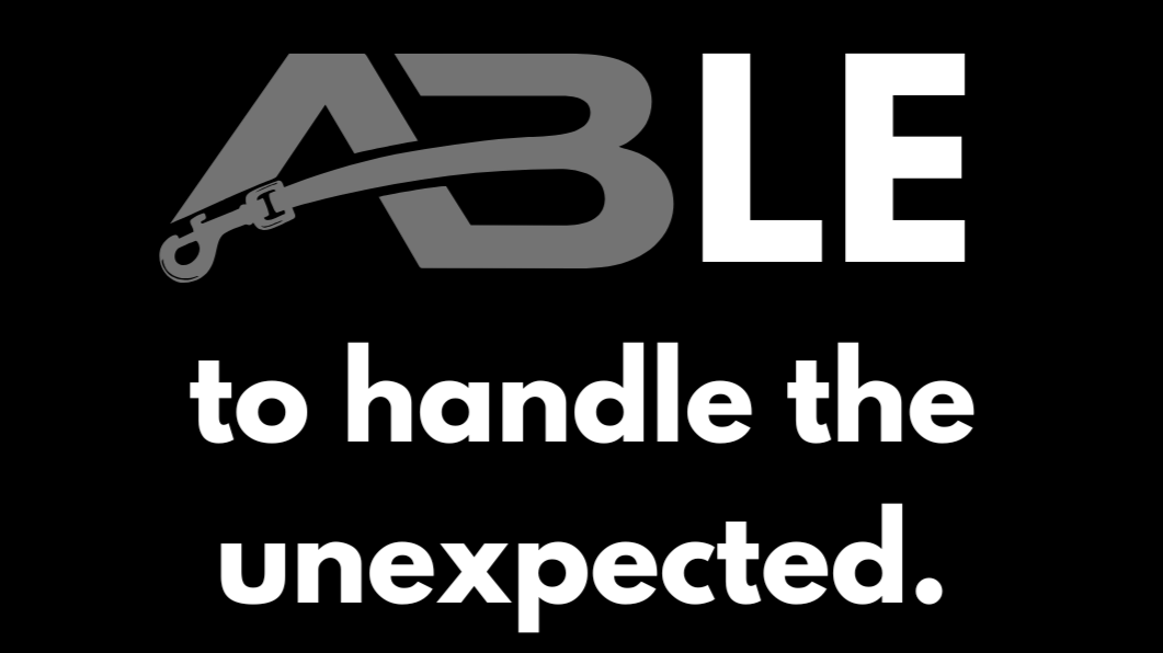 The word "ABLE" with a wrench integrated into the letter A, and the phrase "to handle the unexpected" written below it.