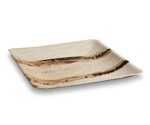 10" Palm Leaf Square Plate ( 25cm) — 100 pcs/carton